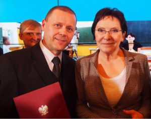 Ignacy Ołów z premier Ewą Kopacz w październiku 2014 r.