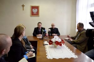 Konferencja prasowa w biurze poselskim Jarosława Zielińskiego.